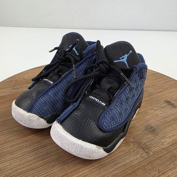 Nike Air Jordan 13 Retro TD Brave Blue Navy Flint University Black 414581-400 6C - Picture 3 of 11